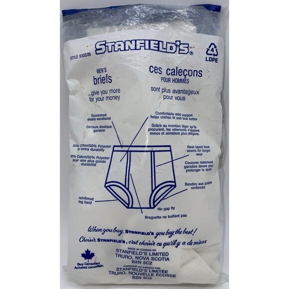 Vintage Stanfields Men’s Briefs Size Medium 2 Pack Zellers Made In Canada - Picture 4 of 12